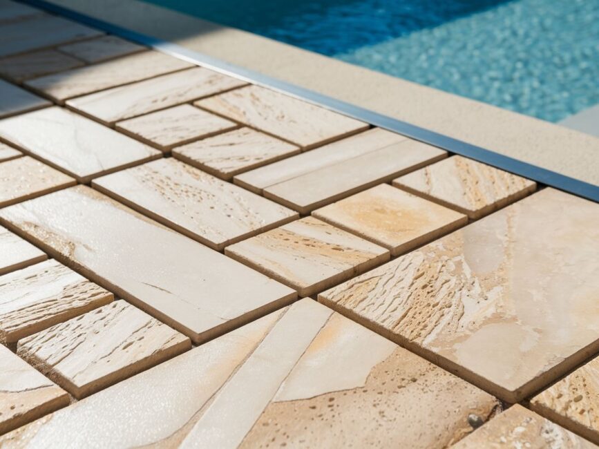 Widok tarasu zewnętrznego w słoneczny dzień